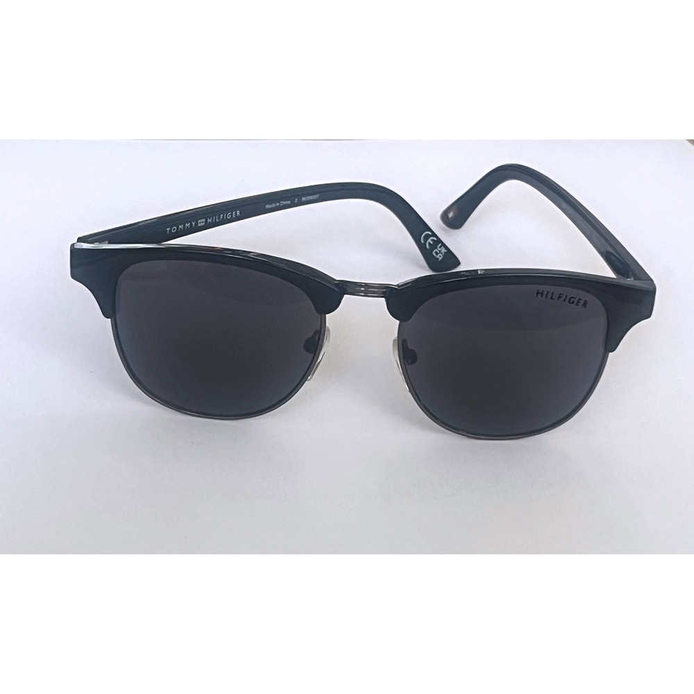 Tommy Hilfiger Sunglasses Men Black Clubmaster Style MP OU107 Classic -Brand New